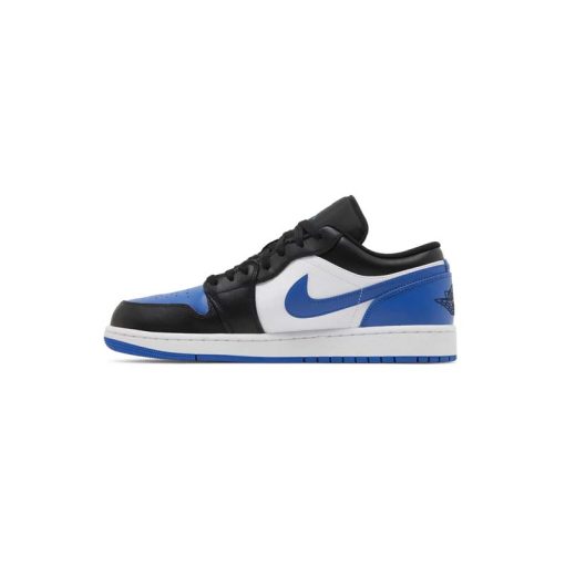 کتونی نایک ایرجردن 1 ساق کوتاه مشکی سفید آبی Nike Air Jordan 1 Low Alternate Royal Toe