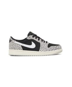 کتونی نایک ایرجردن 1 ساق کوتاه مشکی طوسی سیمانی Nike Air Jordan 1 Low Black Cement