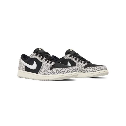 کتونی نایک ایرجردن 1 ساق کوتاه مشکی طوسی سیمانی Nike Air Jordan 1 Low Black Cement