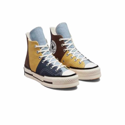 کفش آل استار کانورس پلاس زرد قهوه ای آبی Converse Chuck 70 Plus Yellow Brown Blue