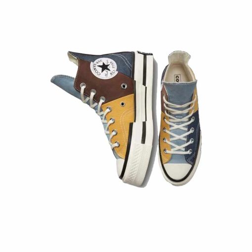 کفش آل استار کانورس پلاس زرد قهوه ای آبی Converse Chuck 70 Plus Yellow Brown Blue