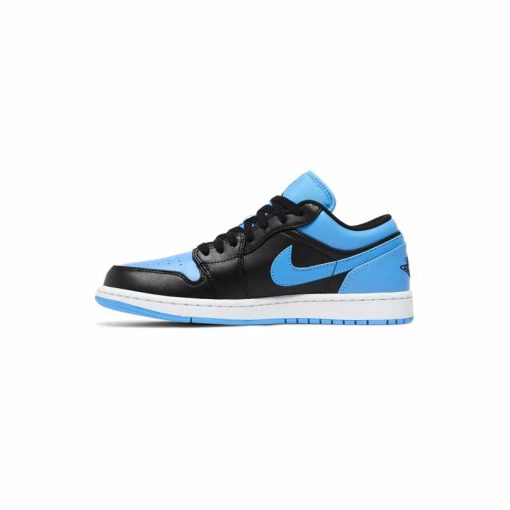 کفش نایک ایرجردن 1 ساق کوتاه آبی مشکی Nike Air Jordan 1 Low University Blue