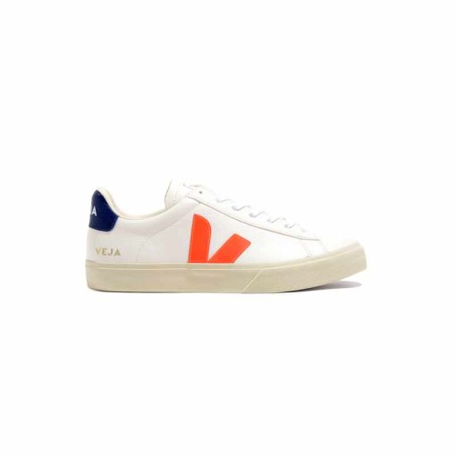 کفش کژوال وجا کمپو سفید آبی نارنجی Veja Campo Chromefree White Orange Fluo Cobalt