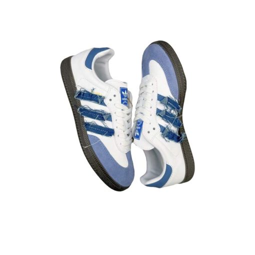 کتونى آدیداس سامبا سفید آبی جین Adidas Samba OG White Blue Denim