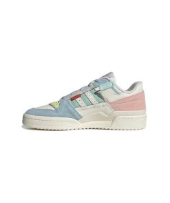 کتونی آدیداس فوروم کرم صورتی سبز آبی Adidas Forum Exhibit Low Pink Blue