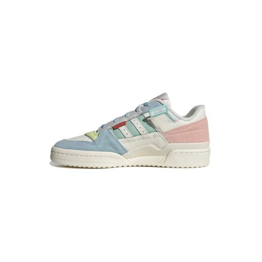 کتونی آدیداس فوروم کرم صورتی سبز آبی Adidas Forum Exhibit Low Pink Blue