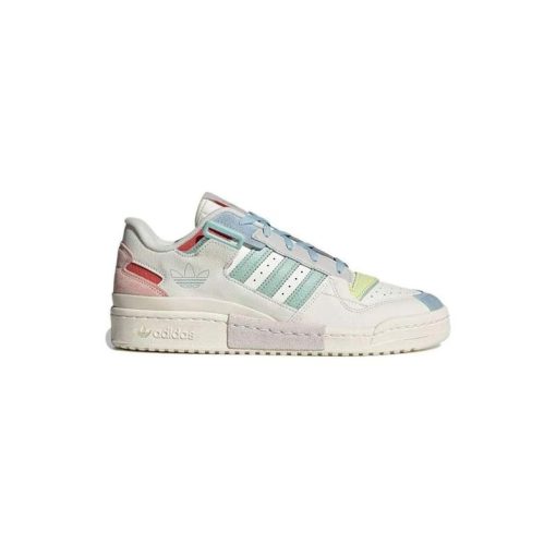 کتونی آدیداس فوروم کرم صورتی سبز آبی Adidas Forum Exhibit Low Pink Blue