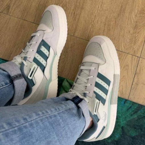 کتونی آدیداس فوروم کرم طوسی سبز آبی Adidas Forum Exhibit Low Green Blue