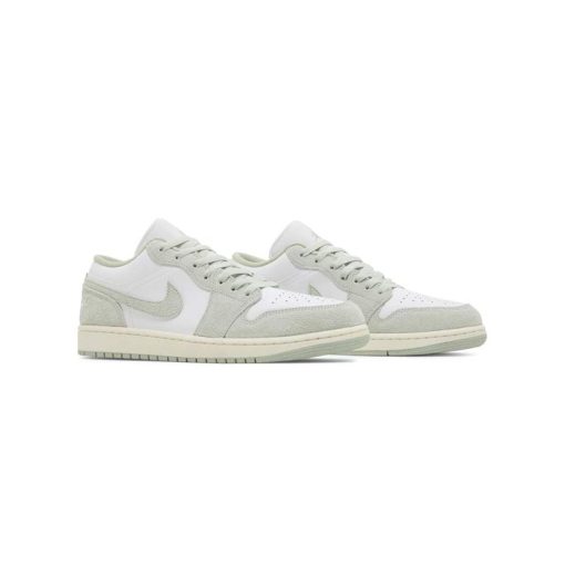 کتونی نایک ایرجردن 1 ساق کوتاه سفید سبز روشن Nike Air Jordan 1 Low Seafoam