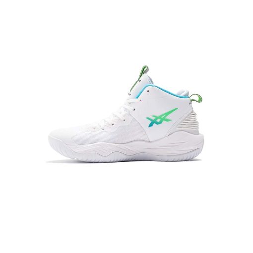 کتونی والیبالی اسیکس نوا سرج 2 سفید سبز آبی Asics Nova Surge 2 White Island Blue