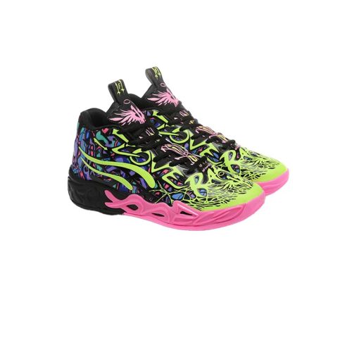 کتونی پوما ام بی 4 مشکی صورتی Puma MB.04 Black Pink Green