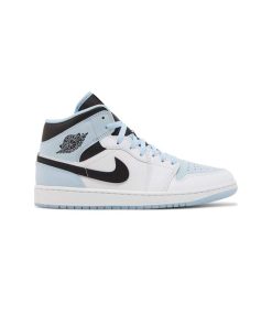 کفش نایک ایرجردن 1 ساق بلند سفید آبی Nike Air Jordan 1 Mid SE White Ice Blue