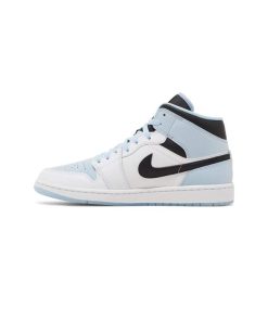 کفش نایک ایرجردن 1 ساق بلند سفید آبی Nike Air Jordan 1 Mid SE White Ice Blue