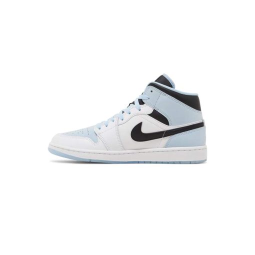 کفش نایک ایرجردن 1 ساق بلند سفید آبی Nike Air Jordan 1 Mid SE White Ice Blue