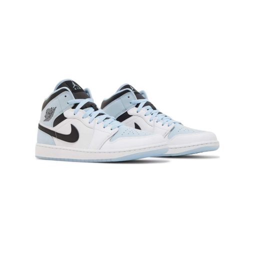 کفش نایک ایرجردن 1 ساق بلند سفید آبی Nike Air Jordan 1 Mid SE White Ice Blue