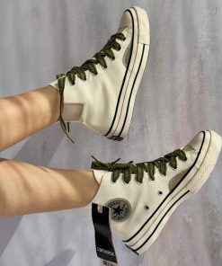 کفش کانورس آل استار گوچی کرم سبز Converse Chuck 70 High Gucci