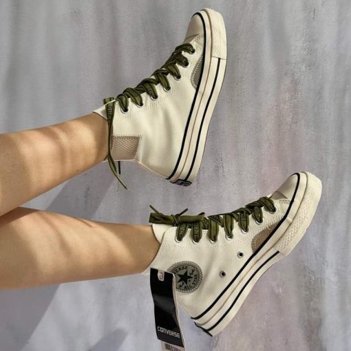 کفش کانورس آل استار گوچی کرم سبز Converse Chuck 70 High Gucci