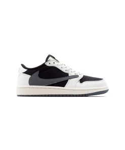 نایک ایرجردن 1 تراویس اسکات مشکی سفید طوسی Nike Air Jordan 1 Low Travis Scott Black White Grey