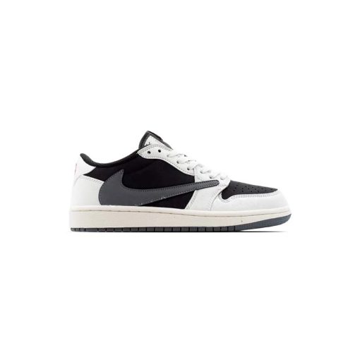 نایک ایرجردن 1 تراویس اسکات مشکی سفید طوسی Nike Air Jordan 1 Low Travis Scott Black White Grey