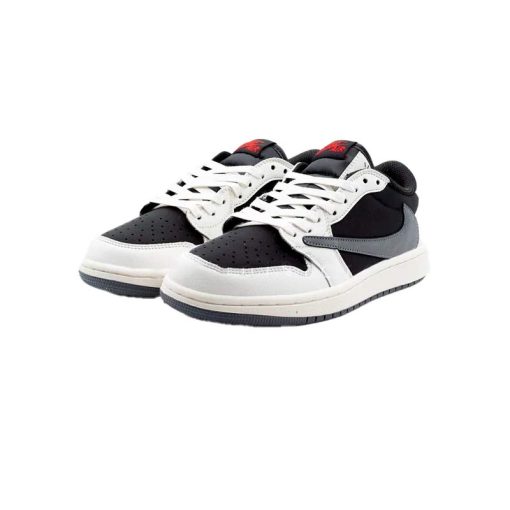 نایک ایرجردن 1 تراویس اسکات مشکی سفید طوسی Nike Air Jordan 1 Low Travis Scott Black White Grey