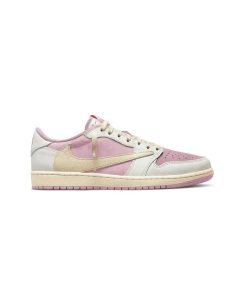 نایک ایرجردن 1 تراویس اسکات کرم صورتی Nike Air Jordan 1 Low Travis Scott Sail Shy Pink