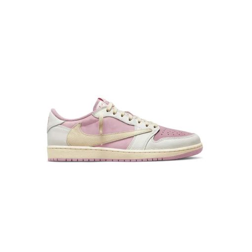 نایک ایرجردن 1 تراویس اسکات کرم صورتی Nike Air Jordan 1 Low Travis Scott Sail Shy Pink