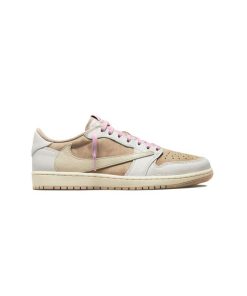 نایک ایرجردن 1 تراویس اسکات کرم قهوه ای Nike Air Jordan 1 Low Travis Scott Muslin