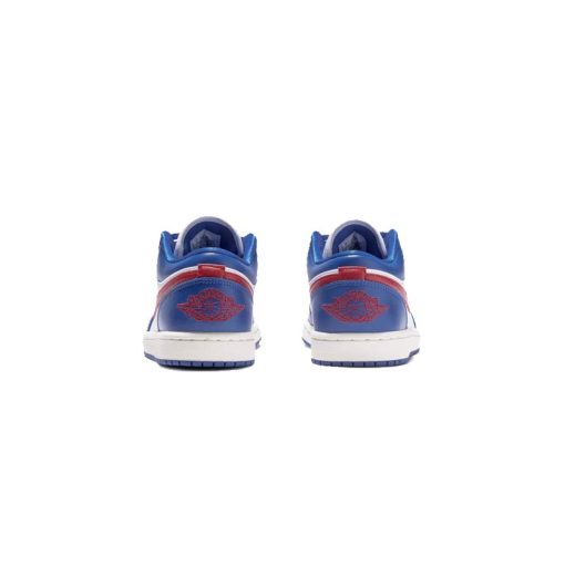 کتونی نایک ایرجردن 1 ساق کوتاه آبی سفید قرمز Nike Air Jordan 1 Low Sport Blue Gym Red