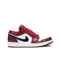 کتونی نایک ایرجردن 1 ساق کوتاه زرشکی سفید Nike Air Jordan 1 Low Noble Red