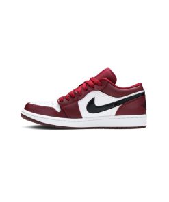 کتونی نایک ایرجردن 1 ساق کوتاه زرشکی سفید Nike Air Jordan 1 Low Noble Red