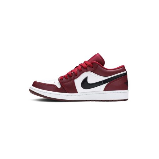 کتونی نایک ایرجردن 1 ساق کوتاه زرشکی سفید Nike Air Jordan 1 Low Noble Red