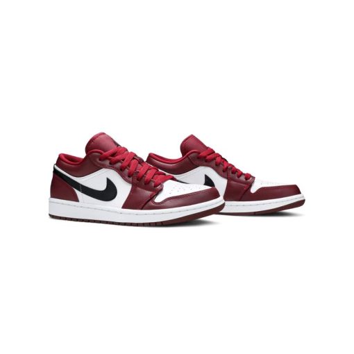 کتونی نایک ایرجردن 1 ساق کوتاه زرشکی سفید Nike Air Jordan 1 Low Noble Red