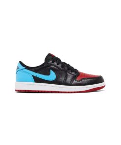 کتونی نایک ایرجردن 1 ساق کوتاه مشکی آبی قرمز Nike Air Jordan 1 Low OG NC to Chi