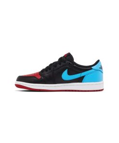 کتونی نایک ایرجردن 1 ساق کوتاه مشکی آبی قرمز Nike Air Jordan 1 Low OG NC to Chi