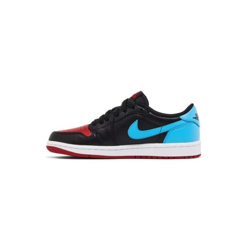 کتونی نایک ایرجردن 1 ساق کوتاه مشکی آبی قرمز Nike Air Jordan 1 Low OG NC to Chi