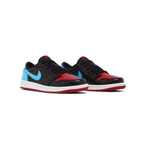 کتونی نایک ایرجردن 1 ساق کوتاه مشکی آبی قرمز Nike Air Jordan 1 Low OG NC to Chi