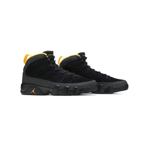 کفش بسکتبال نایک ایرجردن 9 مشکی زرد Nike Air Jordan 9 Retro Dark Charcoal University Gold