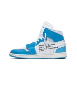 کفش نایک ایرجردن 1 آفوایت ساق بلند آبی Nike Air Jordan 1 High Off-White UNC Blue