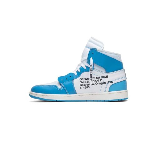 کفش نایک ایرجردن 1 آفوایت ساق بلند آبی Nike Air Jordan 1 High Off-White UNC Blue