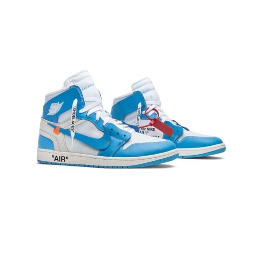 کفش نایک ایرجردن 1 آفوایت ساق بلند آبی Nike Air Jordan 1 High Off-White UNC Blue