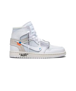 کفش نایک ایرجردن 1 آفوایت ساق بلند سفید Nike Air Jordan 1 High Off-White White