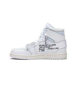 کفش نایک ایرجردن 1 آفوایت ساق بلند سفید  Nike Air Jordan 1 High Off-White White