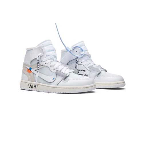 کفش نایک ایرجردن 1 آفوایت ساق بلند سفید Nike Air Jordan 1 High Off-White White