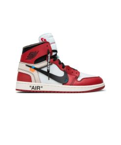 کفش نایک ایرجردن 1 آفوایت ساق بلند قرمز Nike Air Jordan 1 High Off-White Chicago Red