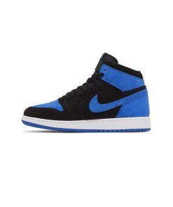 کفش نایک ایرجردن 1 ساق بلند مشکی آبی Nike Air Jordan 1 High GS Royal Reimagined