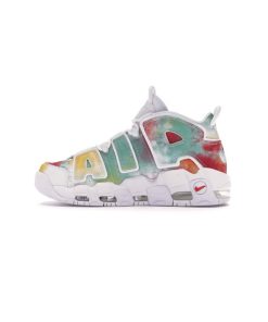 کتونی نایک ایر آپتمپو سفید قرمز نارنجی سبز Nike Air More Uptempo 96 White MultiColor