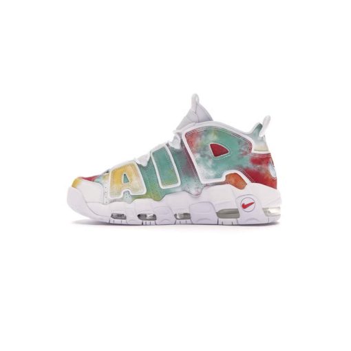 کتونی نایک ایر آپتمپو سفید قرمز نارنجی سبز Nike Air More Uptempo 96 White MultiColor