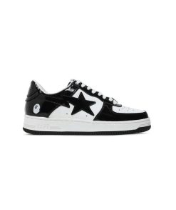 کفش بیپ استا ورنی مشکی سفید Bapesta Low Black White