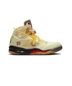 نایک ایرجردن 5 آفوایت کرم زرد Nike Air Jordan 5 Retro Off-White Sail