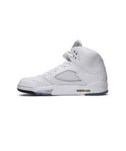 نایک ایرجردن 5 سفید نقره ای آبی Nike Air Jordan 5 Retro Metallic White